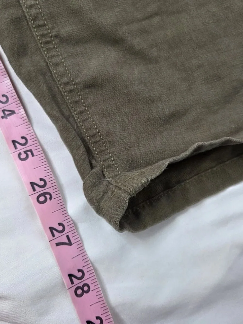 Loft Womens Size 12 Green Linen Cotton Pants Pockets